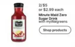 Walgreens Minute Maid Zero Sugar Drink offer