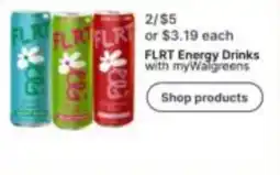 Walgreens Flrt Energy Drinks offer