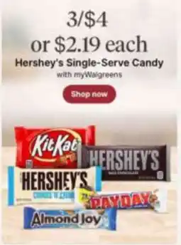 Walgreens Hershey's Single-Serve Candy offer