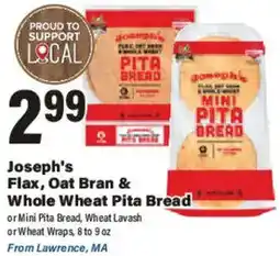 Big Y Joseph's Flax, Oat Bran & Whole Wheat Pita Bread offer