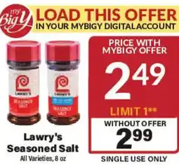 Big Y Lawry's Seasoned Salt offer