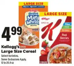 Big Y Kellogg's Large Size Cereal offer