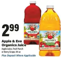 Big Y Apple & Eve Organics Juice offer