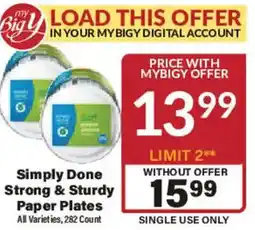 Big Y Simply Done Strong & Sturdy Paper Plates offer