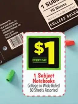 Dollar General 1 Subject Notebooks offer