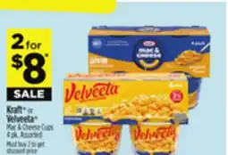 Dollar General Kraft or Velveeta Mac & Cheese Cups offer