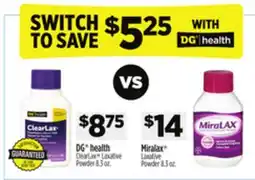 Dollar General DG health ClearLax Laxative Powder offer