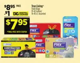 Dollar General True Living Trash Bags offer