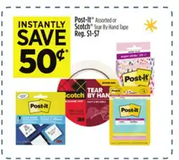 Dollar General Post-It Assorted or Scotch Tear By Hand Tape offer