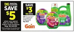 Dollar General Gain Plus Super Flings 45 ct. or Liquid Laundry Detergent 134 Load/ 177-194 oz. Assorted offer