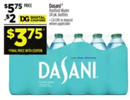 Dollar General Dasani Purified Water offer