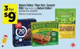 Dollar General Nature Valley Fiber One General Mills Bars 6-8 ct or Nature Valley Granola 11 oz. Assorted offer