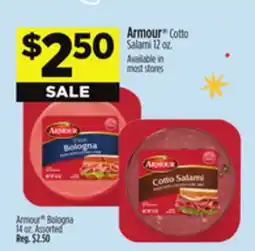 Dollar General Armour Bologna, Armour Cotto Salami offer