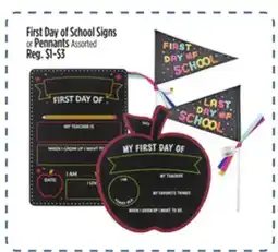 Dollar General First Day of School Signs or Pennants offer
