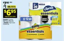 Dollar General Charmin Essentials Bath Tissue or Bounty Paper Towels offer