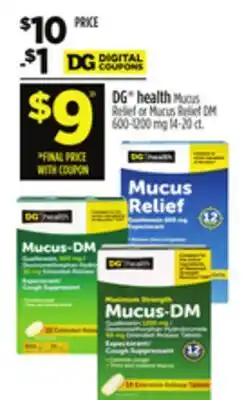 Dollar General DG health Mucus Relief or Mucus Relief DM offer