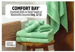 Dollar General COMFORT BAY Essentials Bath or Hand Towels or Washcloths Assorted offer