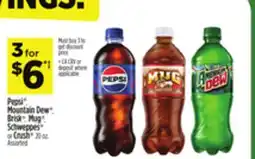 Dollar General Pepsi , Mountain Dew , Brisk Mug, Schweppes or Crush offer