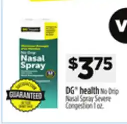 Dollar General DG health No Drip Nasal Spray Severe Congestion offer