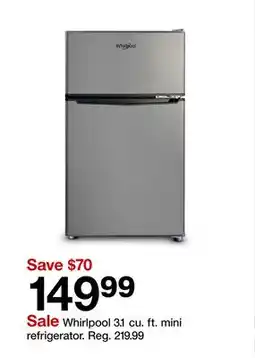 Target Whirlpool 31 cu. ft. mini refrigerator offer
