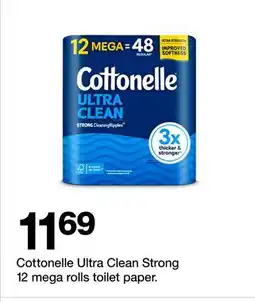 Target Cottonelle Ultra Clean Strong 12 mega rolls toilet paper offer