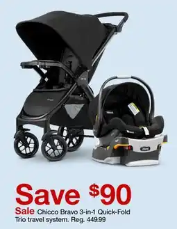 Target Chicco Bravo 3-in-1 Quick-Fold Trio travel system offer