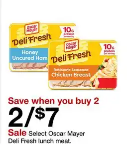 Target Select Oscar Mayer Deli Fresh lunch meat offer