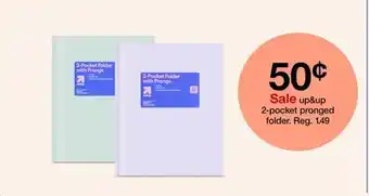 Target up&up 2-pocket pronged folder offer