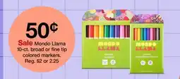 Target Mondo Llama 10-ct. broad or fine tip colored markers offer