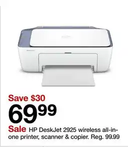 Target HP DeskJet 2925 wireless all-in-one printer, scanner & copier offer