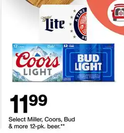 Target Select Miller, Coors, Bud & more 12-pk. beer offer