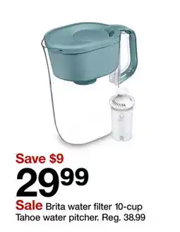 Target Brita water filter 10-cup Tahoe water pitcher offer