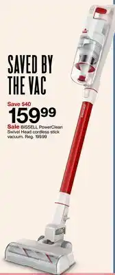 Target Sale BISSELL PowerClean Swivel Head cordless stick vacuum offer