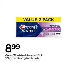 Target Crest 3D White Advanced 2-pk offer
