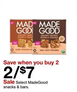 Target Select MadeGood snacks & bars offer
