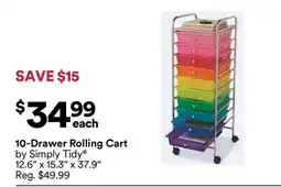 Michaels 10-Drawer Rolling Cart offer