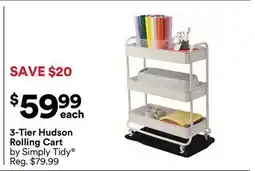 Michaels 3-Tier Hudson Rolling Cart offer