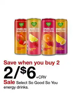 Target Select So Good So You energy drinks offer