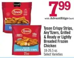 Price Chopper Tyson Crispy Strips, Any Tizers, Grilled & Ready or Lightly Breaded Frozen Chicken offer