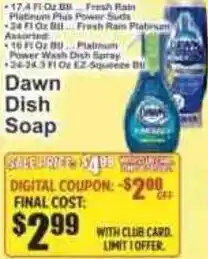Key Food Dawn Dish Soap offer