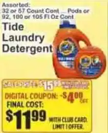 Key Food Tide Laundry Detergent offer