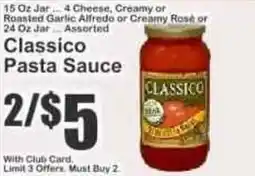 Key Food Classico Pasta Sauce offer