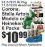 Key Food Corona, Stella Artois, Modelo or Heineken offer