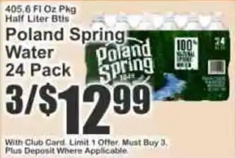 Key Food Poland Spring Water offer