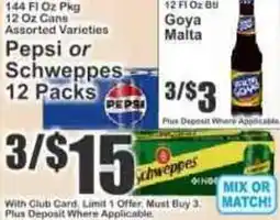 Key Food Pepsi or Schweppes offer