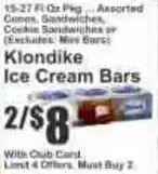 Key Food Klondike Ice Cream Bars offer