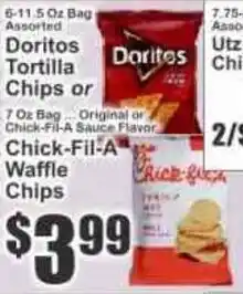 Key Food Doritos Tortilla Chips or Chick-Fil-A Waffle Chips offer