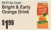 Key Food Bright & Early Orange Drink offer