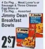 Key Food Jimmy Dean Breakfast Bowls offer
