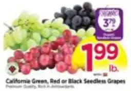 Tops California Green, Red or Black Seedless Grapes offer